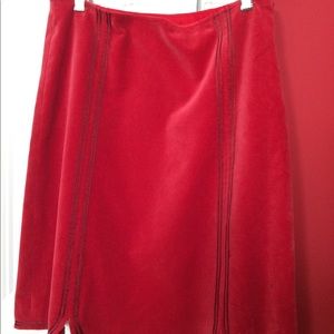 Tocca Red Velvet Skirt